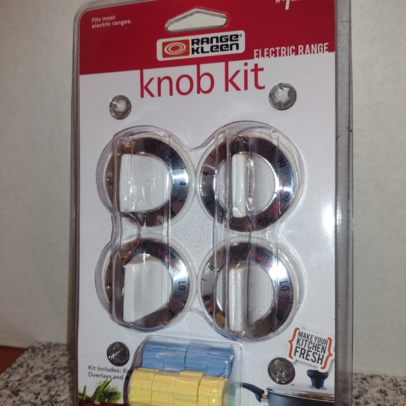 Range Kleen White Silver Electric Range Replacement Knobs 4 PC. Fits Most - Picture 2 of 2